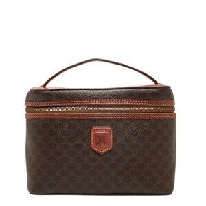 Celine Macadam Vanity Bag Brown Leather
